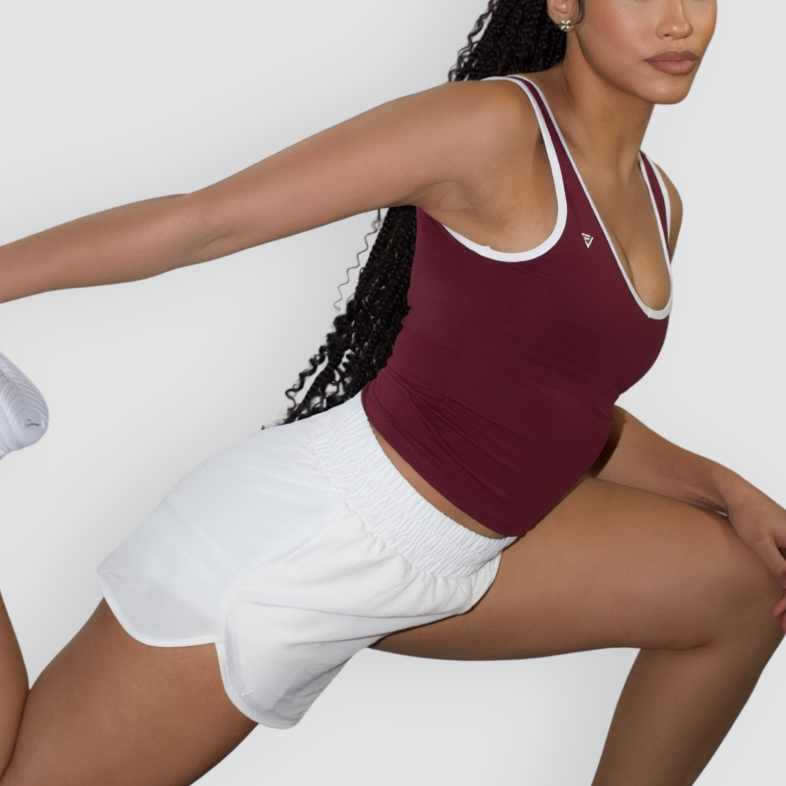 Contrast Fitted Vest Bordeaux
